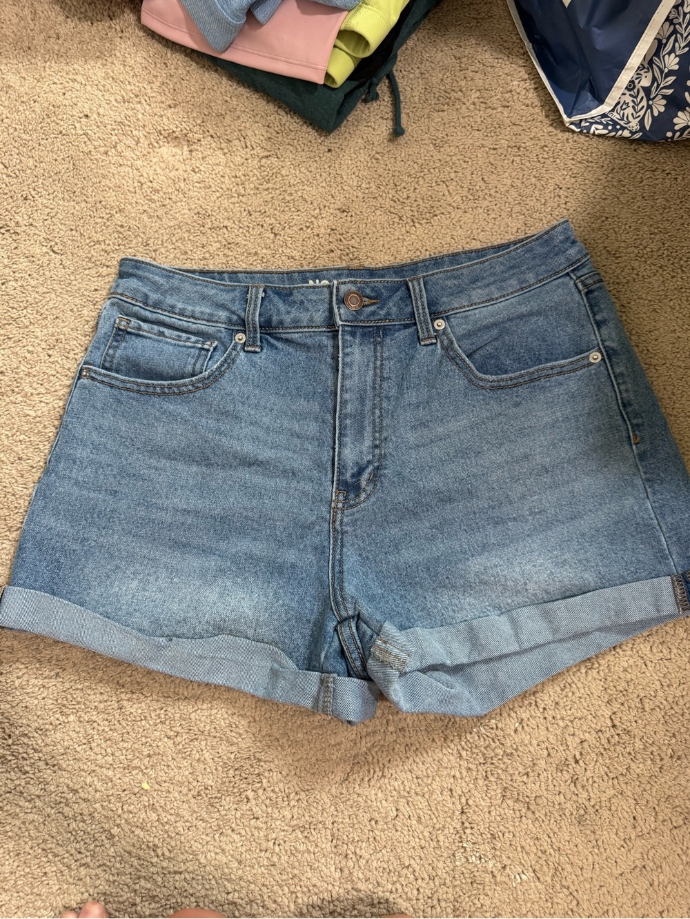 No Boundaries Light Blue Cuffed Denim Shorts